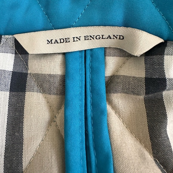 Burberry Nova Check Teal Blue Quilted Jacket Women’s S - Picture 4 of 9